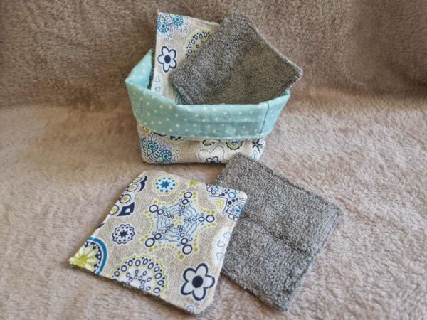 Lingette démaquillante lavable et Panier